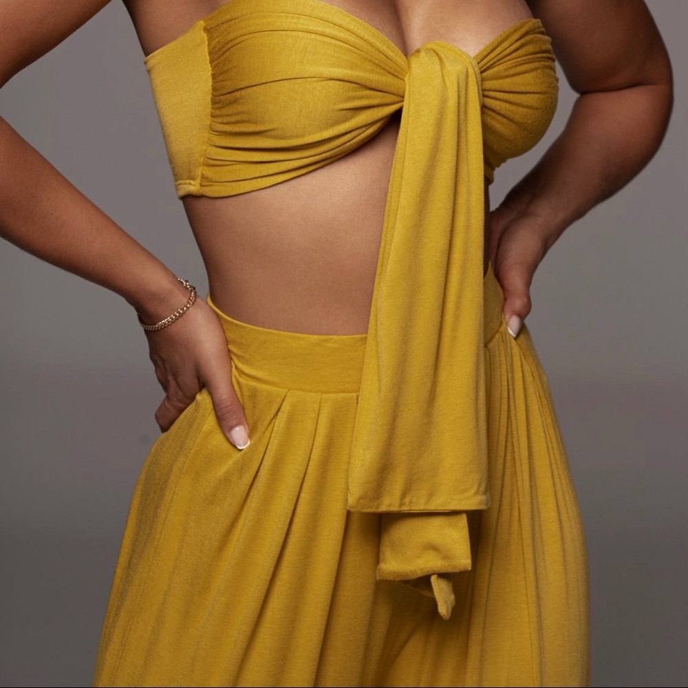 ❌SOLD❌ Yellow 2pc Set Pants & Bandeau Top